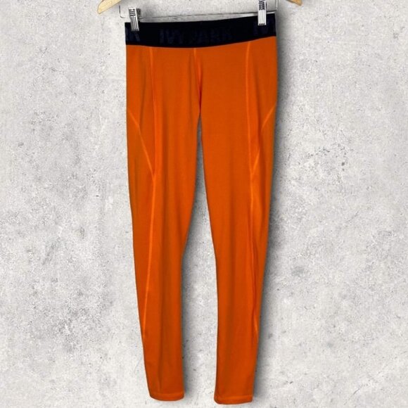Ivy Park Beyonce Orange High Rise Leggings Size Medium Active Logo Waist Pants M - Picture 4 of 11